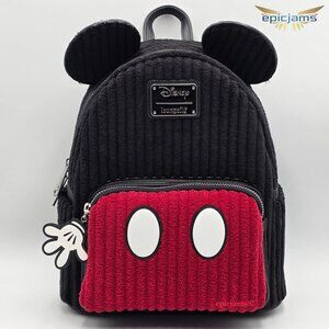Loungefly Disney Mickey Mouse Exclusive Plush Corduroy Cosplay Mini Backpack